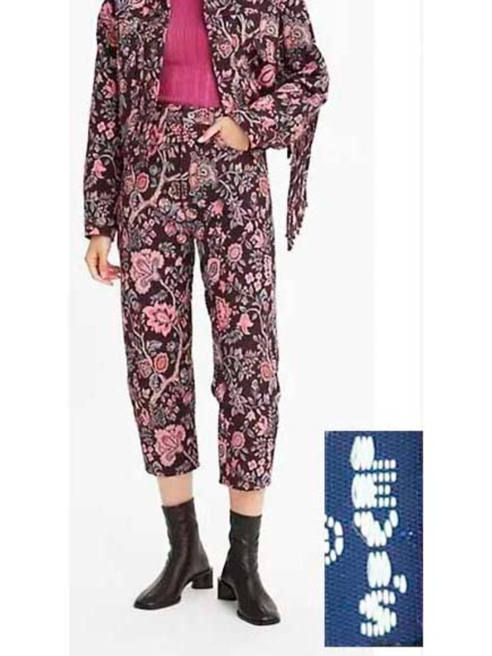 Levi's Made & Crafted Women's Floral Pink Tapestry Barrel Jeans Pants 32 NWT